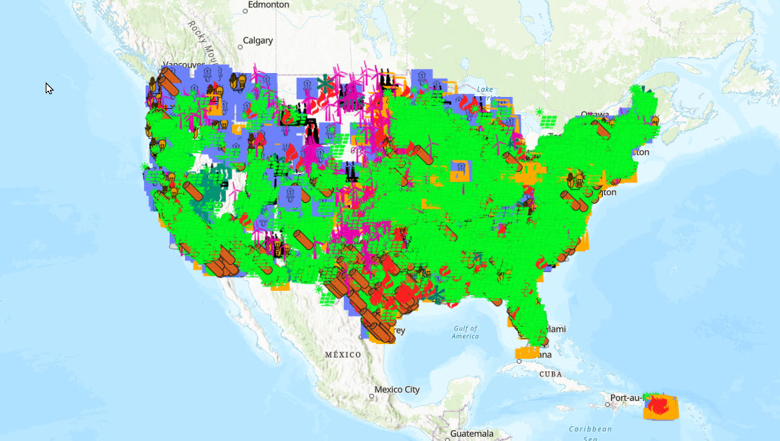 Power Plants in the US Map